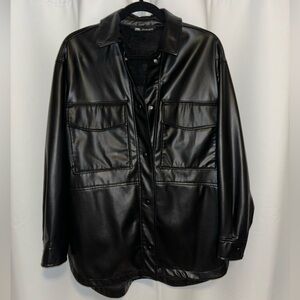 Zara Vegan Faux Leather Oversized Jacket
